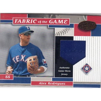 2002 Leaf Certified Fabric of the Game #68BA Alex Rodriguez Rgr/100