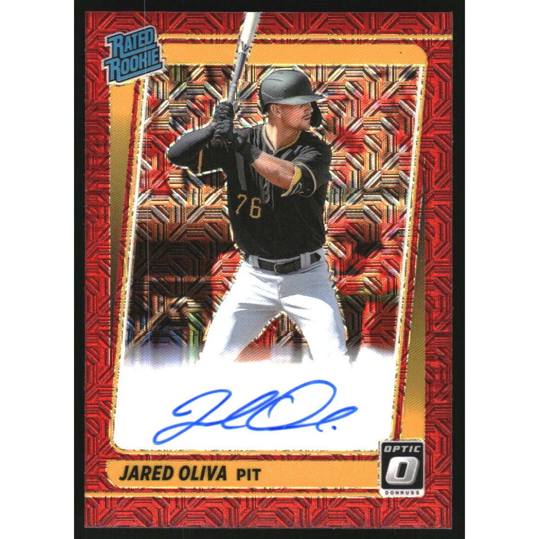 2021 Donruss Optic Rated Rookies Signatures Red Mojo #60 Jared Oliva. rookie card picture
