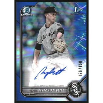 2022 Bowman Chrome Draft Autographs Blue Refractors #CDAPP Peyton Pallette