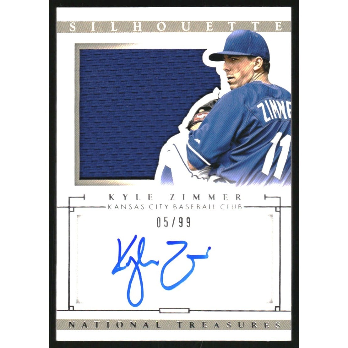 2014 Panini National Treasures Silhouette Autographs #32 Kyle Zimmer/99. rookie card picture
