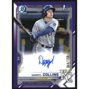 2021 Bowman Chrome Prospect Autographs Purple Refractors #CPADC Darryl Collins