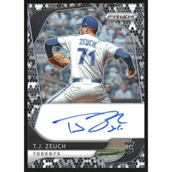2020 Panini Prizm Rookie Autographs Prizms Snake Skin #12 T.J. Zeuch/35