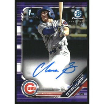 2019 Bowman Chrome Prospect Autographs Purple Refractors #CPACS Chad Spanberger