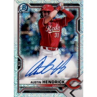 2021 Bowman Chrome Mega Box Prospect Autograph Refractors #BMAAH Austin Hendrick