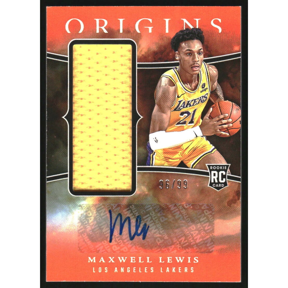 2023-24 Panini Origins Rookie Jersey Autographs Red #22 Maxwell Lewis. rookie card picture