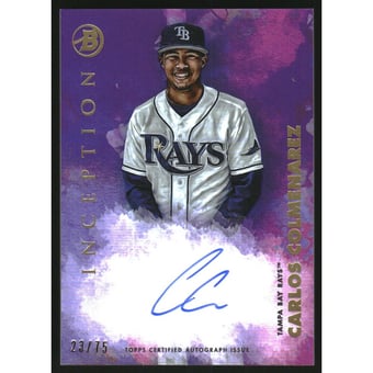 2021 Bowman Inception Autographs Fuchsia #PACCZ Carlos Colmenarez