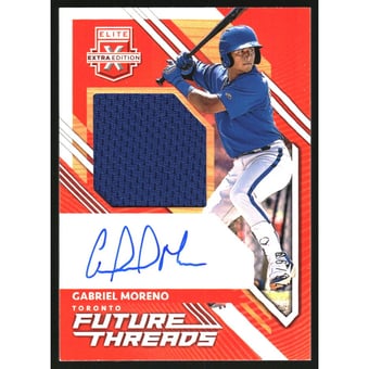 2021 Elite Extra Edition Future Threads Signatures Orange #7 Gabriel Moreno/99