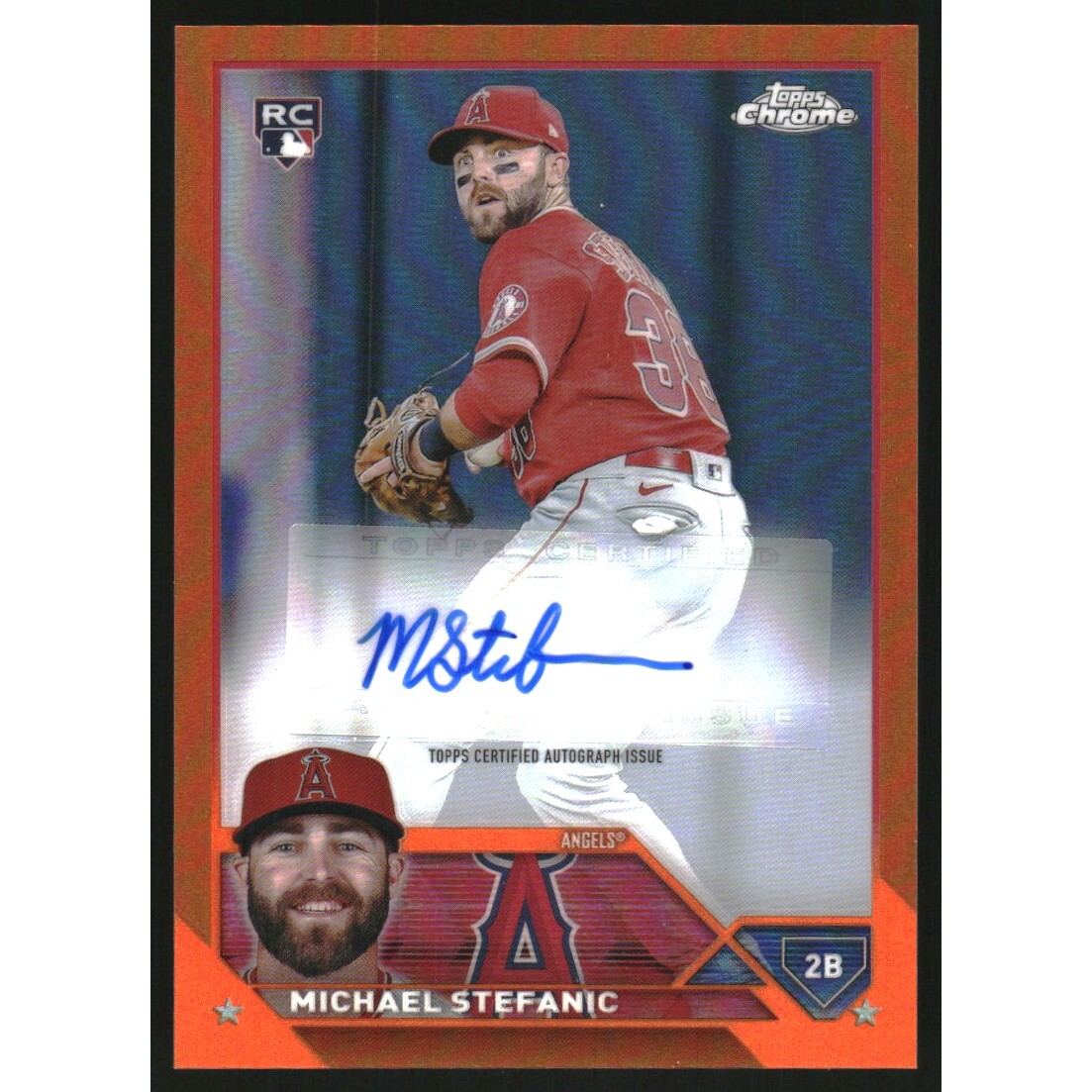 2023 Topps Chrome Update Autographs Orange Refractors #ACMS Michael Stefanic 2023 Topps Chrome Update Autographs Orange Refractors #ACMS Michael Stefanic