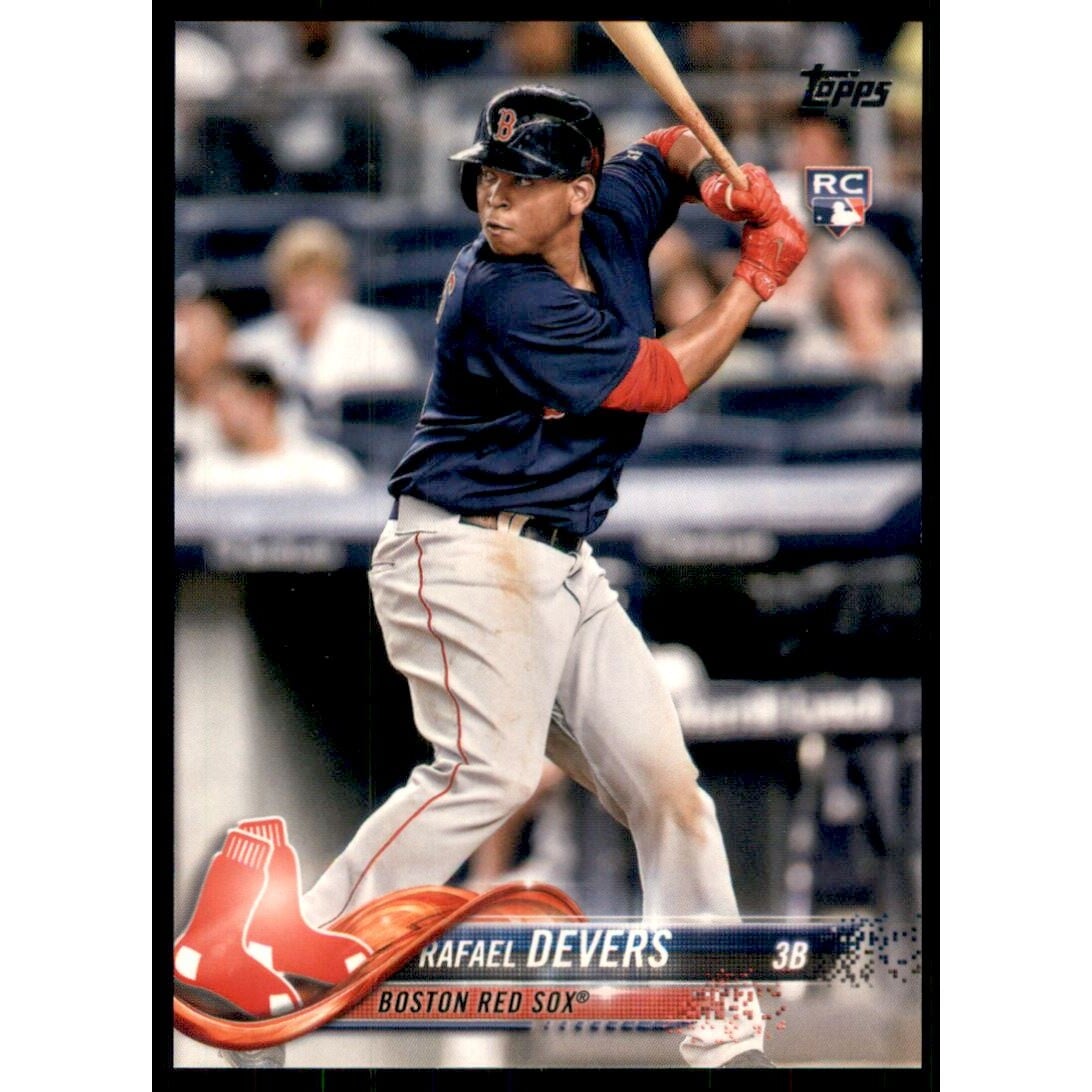2018 Topps Base Set Photo Variations #18C Rafael Devers/Brown bat RETAIL FACTORY. rookie card picture