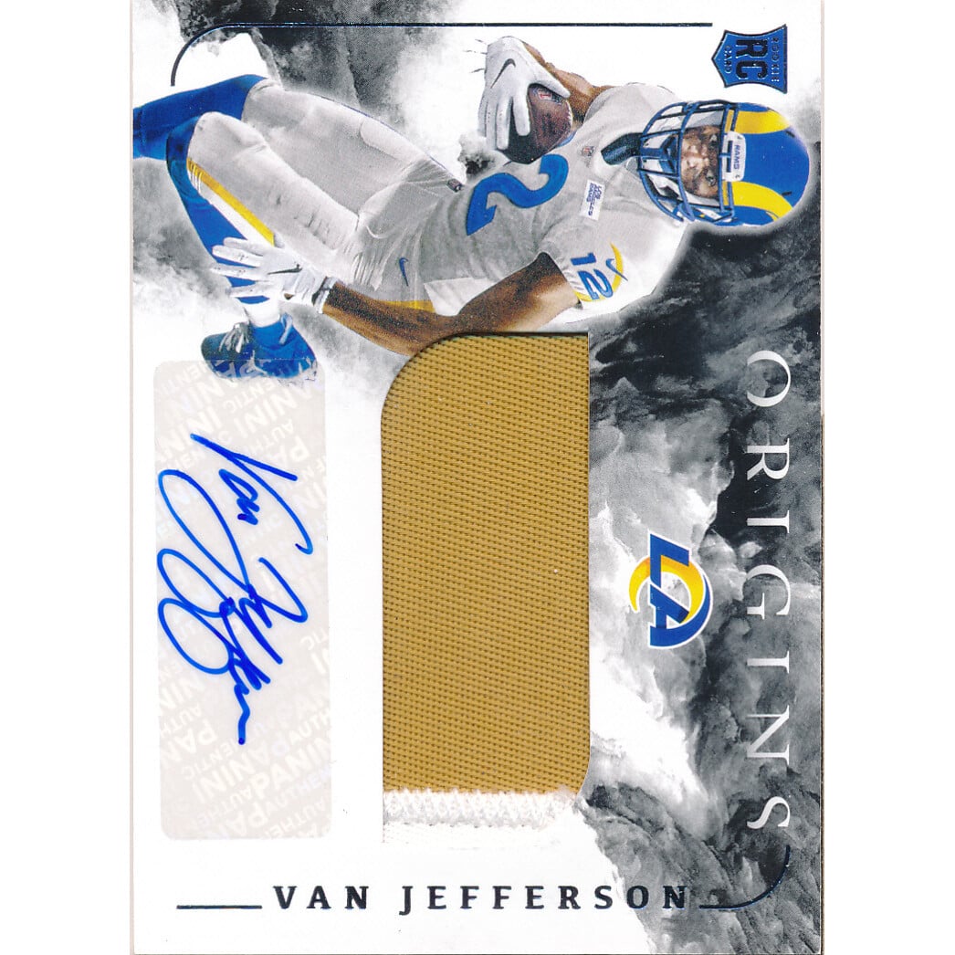 2020 Panini Origins #127 Van Jefferson JSY AU RC. rookie card picture