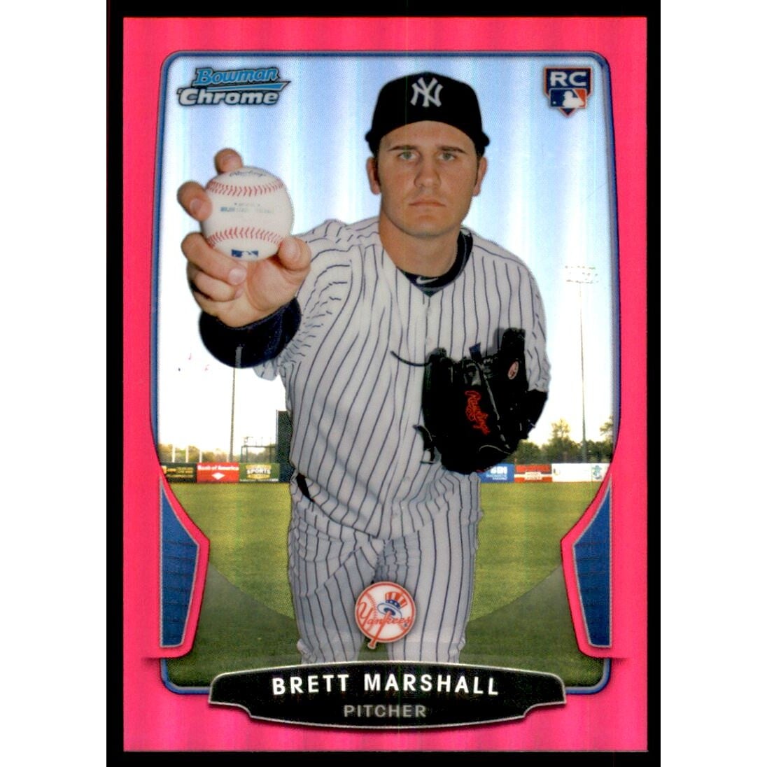 2013 Bowman Chrome Magenta Refractors #68 Brett Marshall. rookie card picture