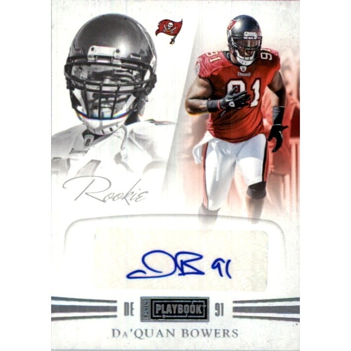 2011 Panini Playbook Platinum #62 Da'Quan Bowers AU. rookie card picture