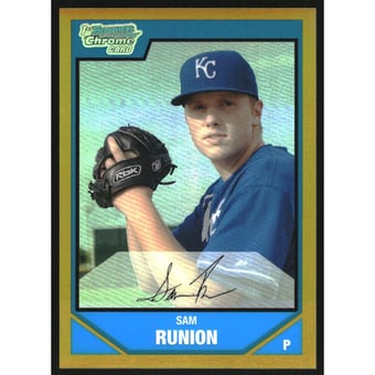 2007 Bowman Chrome Draft Draft Picks Gold Refractors #BDPP20 Sam Runion