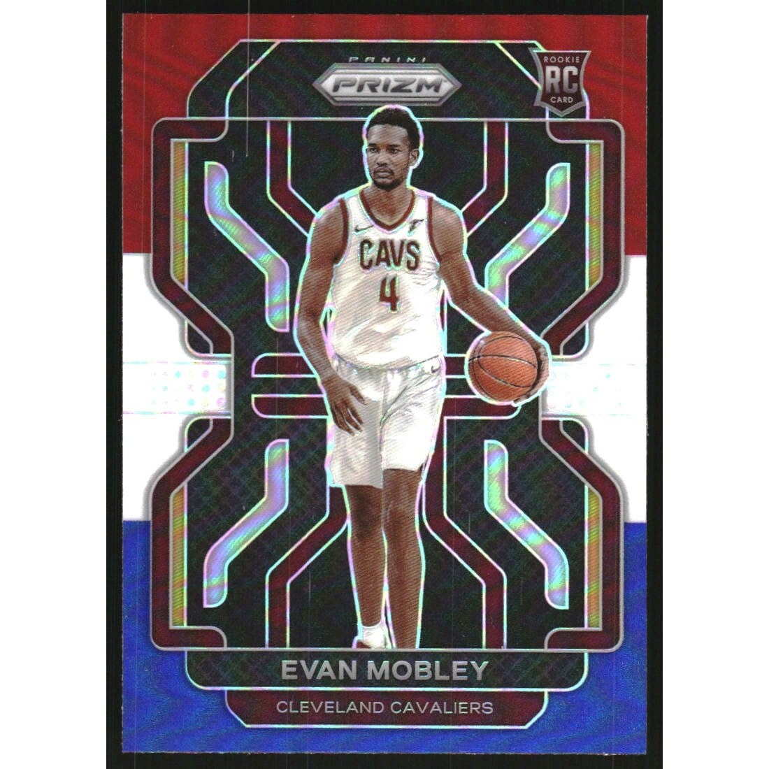 2021-22 Panini Prizm Prizms Red White and Blue #325 Evan Mobley. rookie card picture
