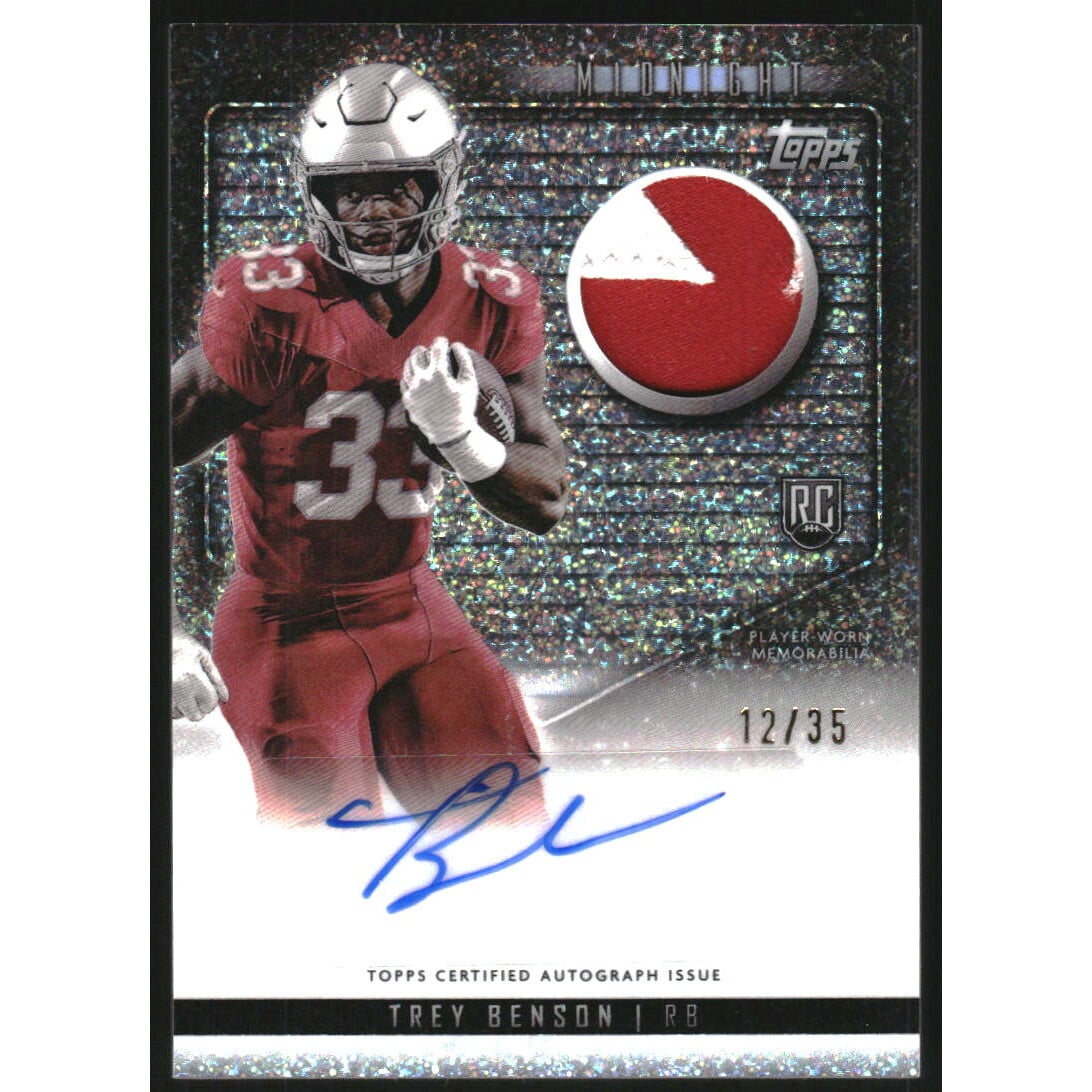 2024 Topps Midnight Rookie Jersey Autographs Winter Solstice #RJATB Trey Benson. rookie card picture
