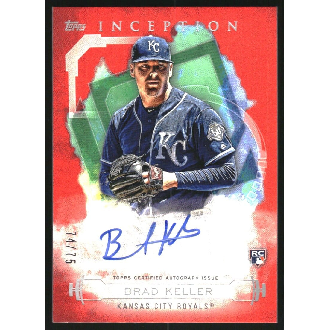 2019 Topps Inception Rookie and Emerging Stars Autographs Red #RESBKE Brad Keller. rookie card picture