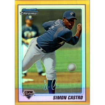 2010 Bowman Chrome Prospects Gold Refractors #BCP215A Simon Castro