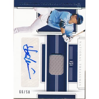 2020 Panini National Treasures Game Gear Material Signatures #50 Yoshitomo Tsutsugo/99