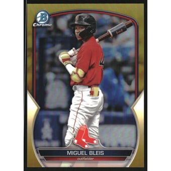 2023 Bowman Chrome Prospects Gold Refractors #BCP223 Miguel Bleis