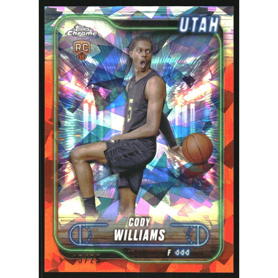 2024-25 Topps Chrome Sapphire Orange Sapphire #160 Cody Williams. rookie card picture