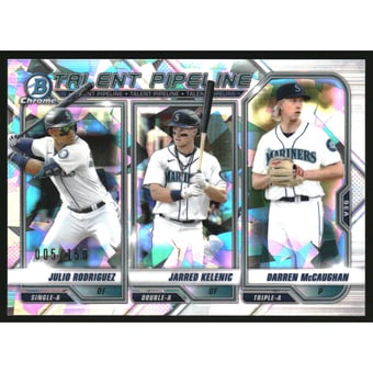 2021 Bowman Chrome Talent Pipeline Atomic Refractors #TPSEA Julio Rodriguez/Darren McCaughan/Jarred Kelenic