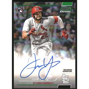 2022 Stadium Club Chrome Autographs Green Refractors #SCCBAJY Juan Yepez