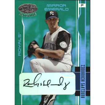 2003 Leaf Certified Materials Mirror Emerald Autographs #85 Runelvys Hernandez
