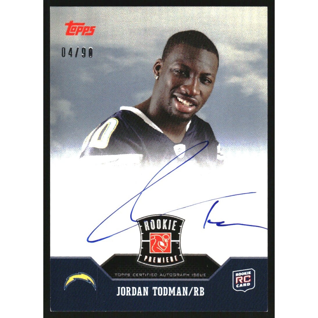2011 Topps Rookie Premiere Autographs #RPJT Jordan Todman. rookie card picture