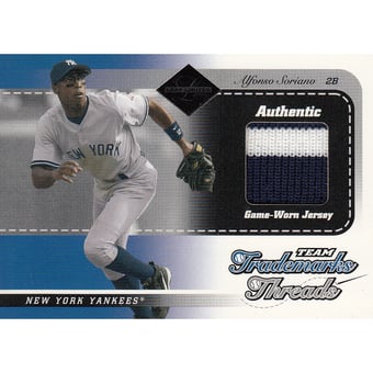 2003 Leaf Limited Team Trademarks Threads Prime #39 Alfonso Soriano/25