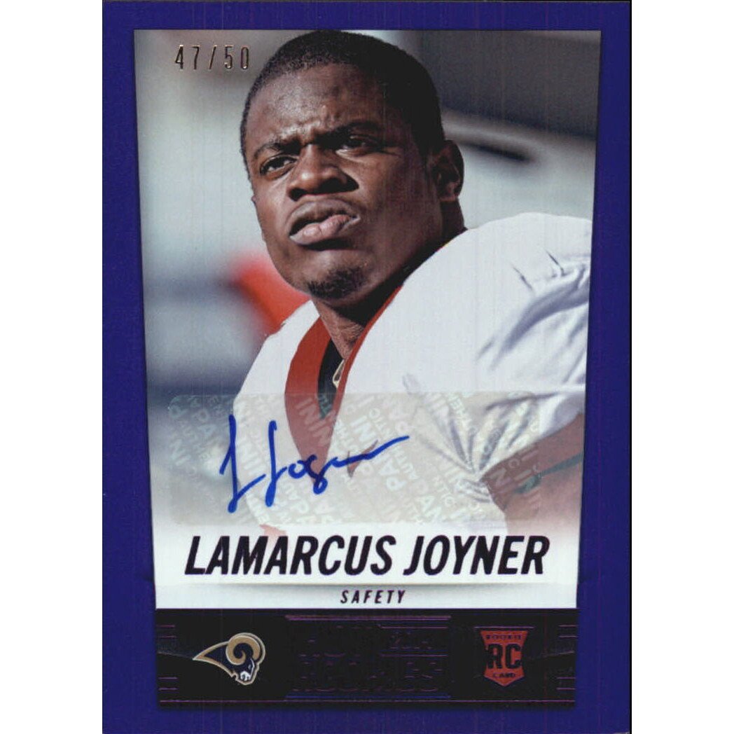 2014 Panini Hot Rookies Rookie Signatures Purple #399 Lamarcus Joyner/50. rookie card picture
