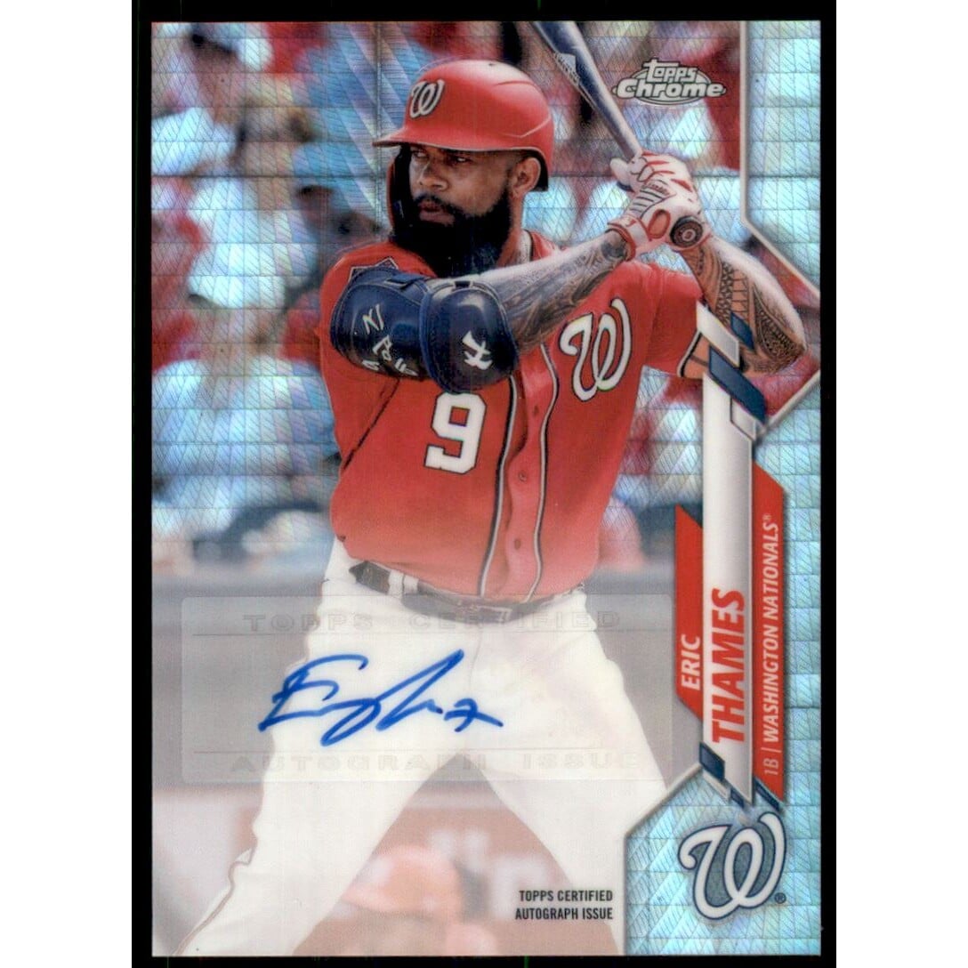 2020 Topps Chrome Update Autograph X-Fractors #USAET Eric Thames/125. rookie card picture