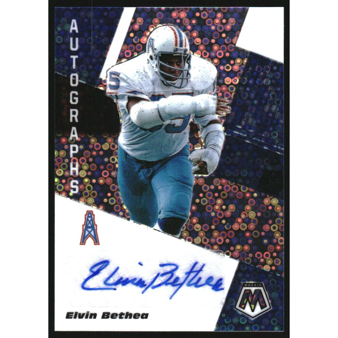 2020 Panini Mosaic Autographs No Huddle #80 Elvin Bethea. rookie card picture