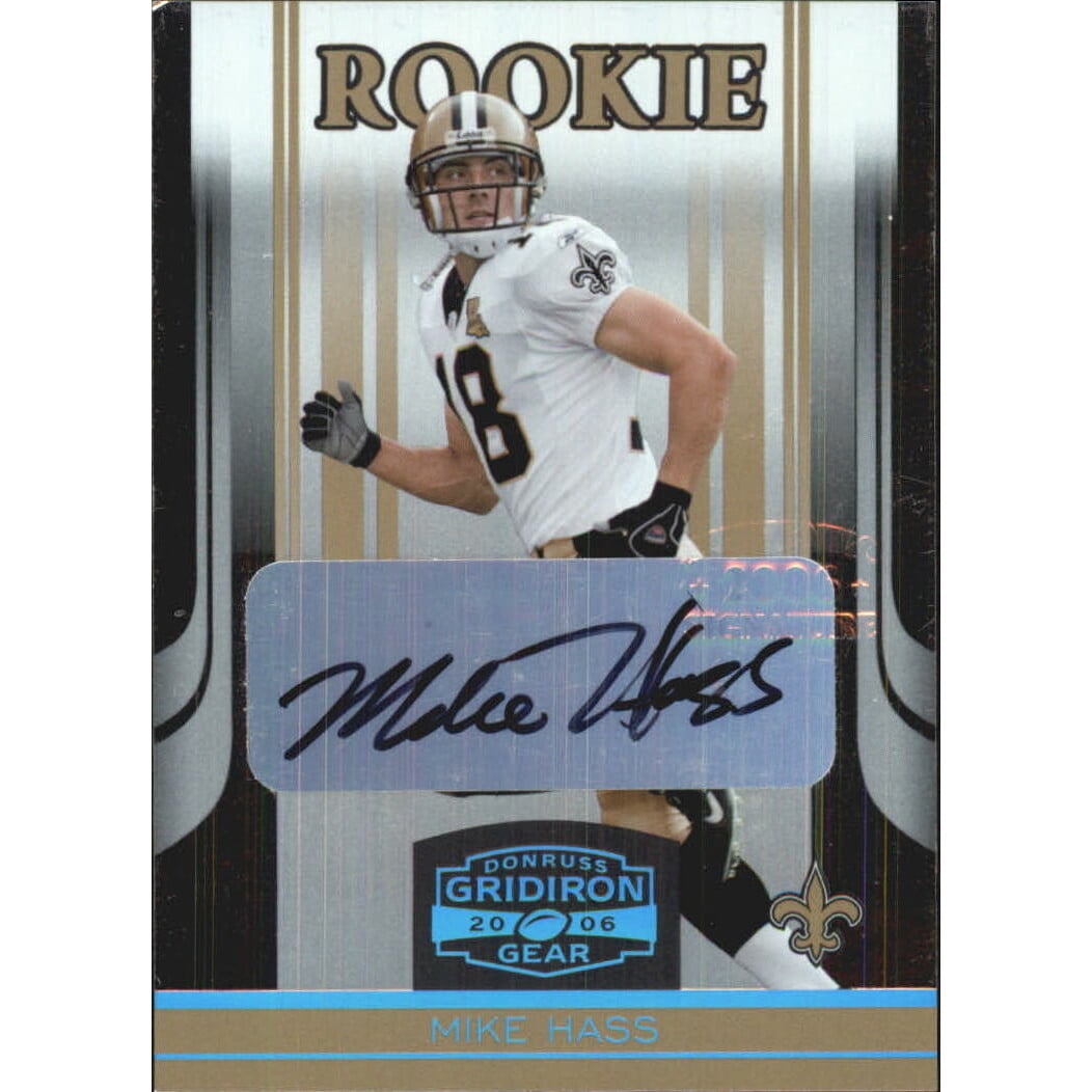 2006 Donruss Gridiron Gear Autographs Platinum Holofoil #179 Mike Hass/25. rookie card picture