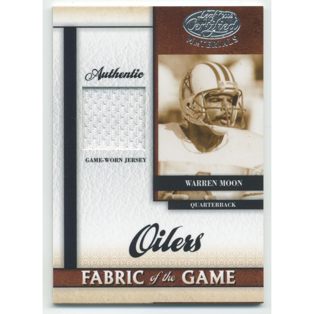 2008 Leaf Certified Materials Fabric of the Game #72 Warren Moon