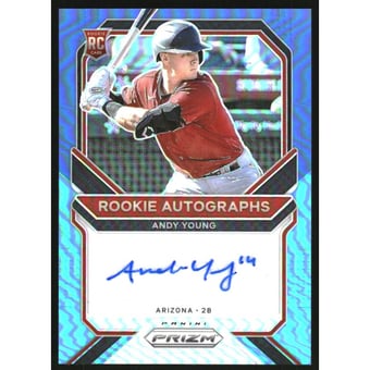 2021 Panini Prizm Rookie Autographs Prizms Navy Blue Carolina Blue #29 Andy Young/25