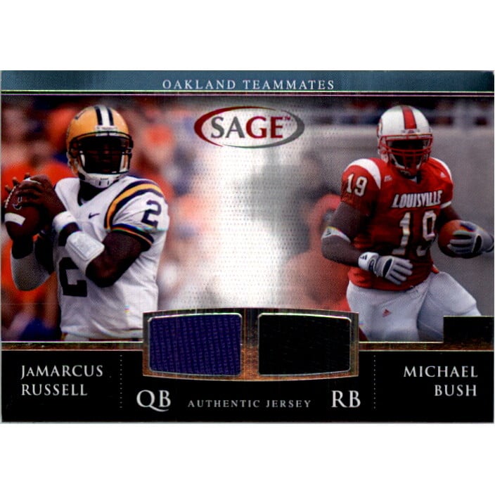 2007 SAGE Jerseys Dual #JJ24 JaMarcus Russell/Michael Bush