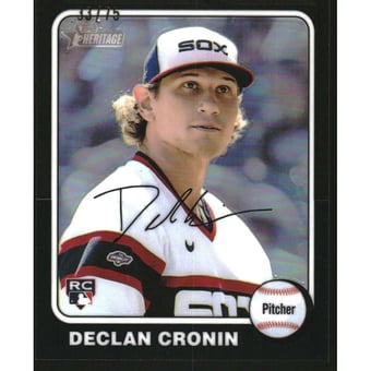 2024 Topps Heritage Chrome Black Refractors #337 Declan Cronin HN