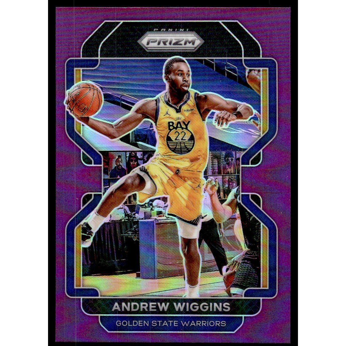 2021-22 Panini Prizm Prizms Purple #155 Andrew Wiggins. rookie card picture