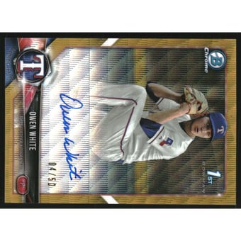 2018 Bowman Chrome Draft Autographs Gold Wave Refractors #CDAOW Owen White