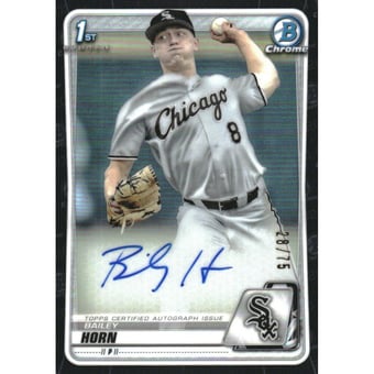 2020 Bowman Chrome Draft Autographs Black Refractors #CDABHO Bailey Horn
