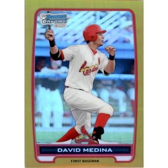 2012 Bowman Chrome Prospects Gold Refractors #BCP61 David Medina