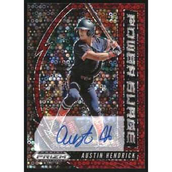 2020 Panini Prizm Draft Picks Power Surge Autographs Prizms Red Donut Circles #3 Austin Hendrick/99