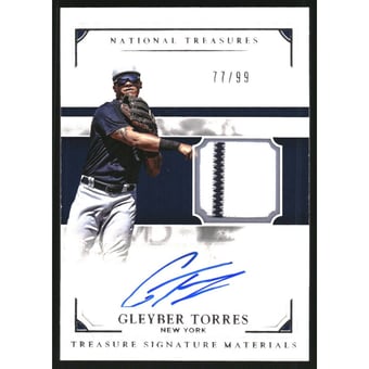 2017 Panini National Treasures Treasure Signature Materials #57 Gleyber Torres/99