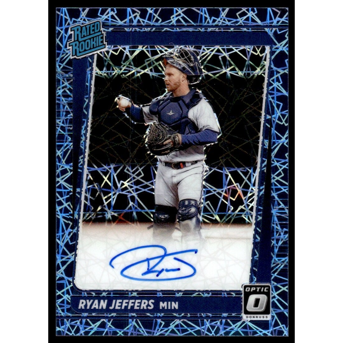 2021 Donruss Optic Rated Rookies Signatures Carolina Blue Velocity #26 Ryan Jeffers/75. rookie card picture