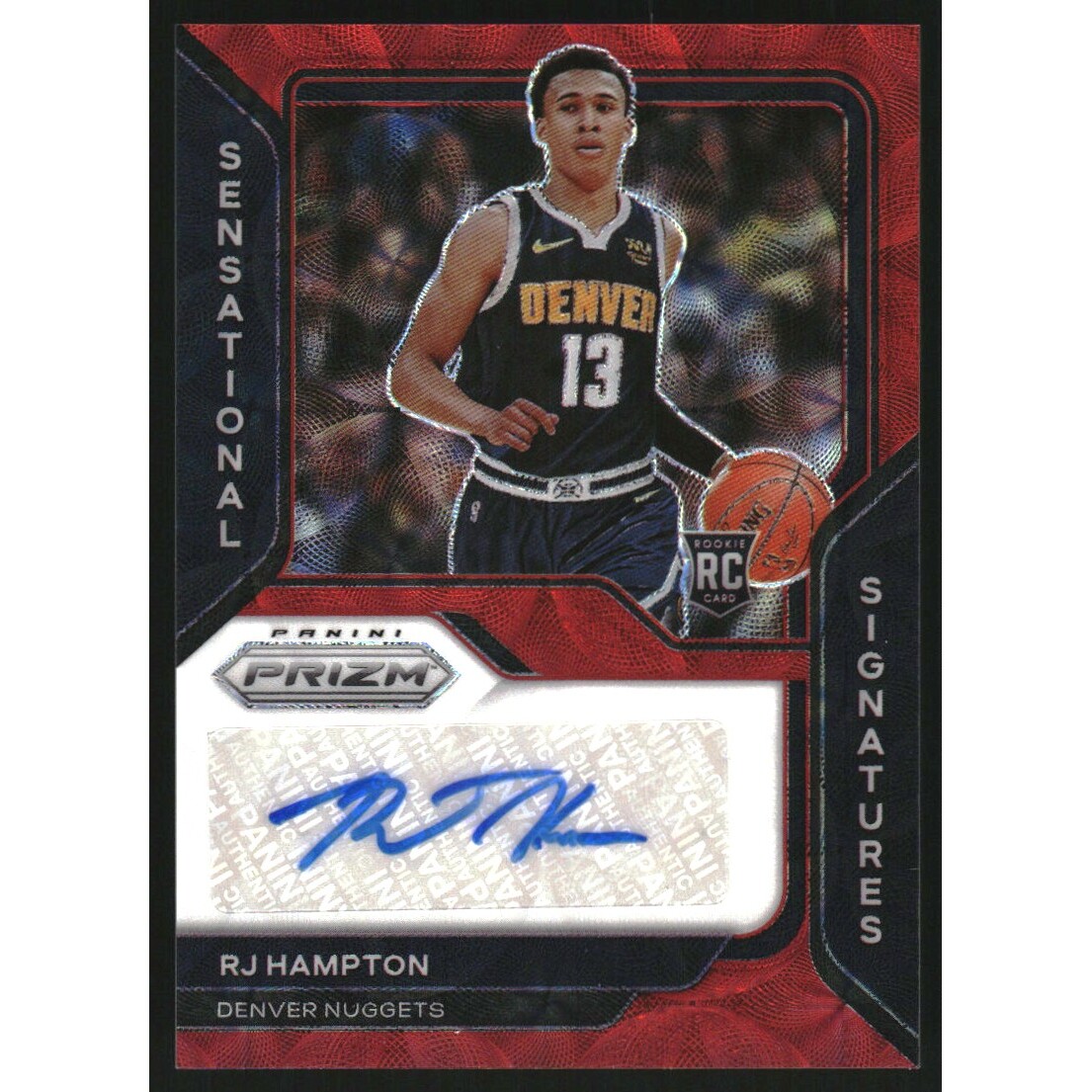 2020-21 Panini Prizm Sensational Signatures Prizms Choice #91 RJ Hampton 2020-21 Panini Prizm Sensational Signatures Prizms Choice #91 RJ Hampton