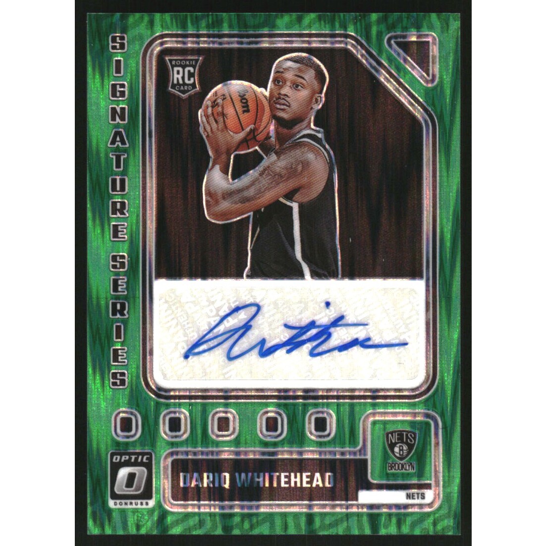 2023-24 Donruss Optic Signature Series Green Shock #10 Dariq Whitehead 2023-24 Donruss Optic Signature Series Green Shock #10 Dariq Whitehead