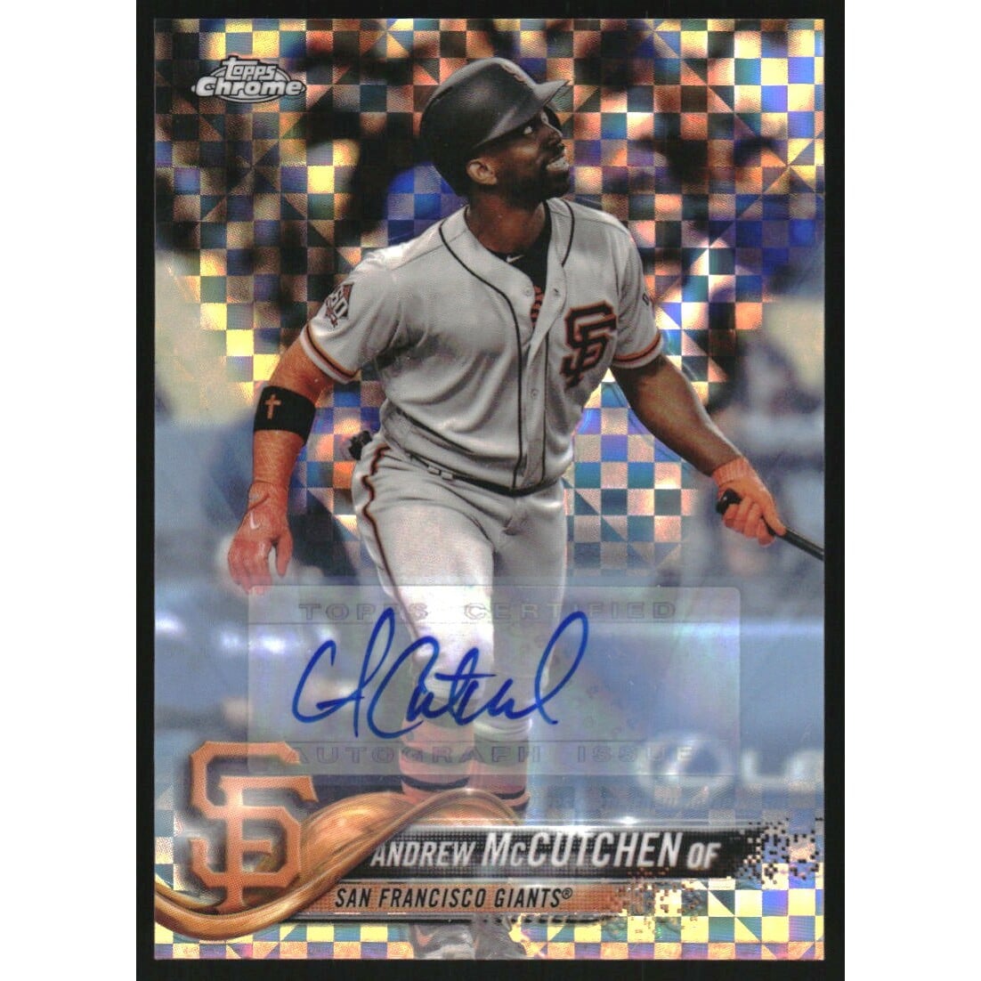 2018 Topps Chrome Update Autograph X-fractors #HMT37 Andrew McCutchen. rookie card picture