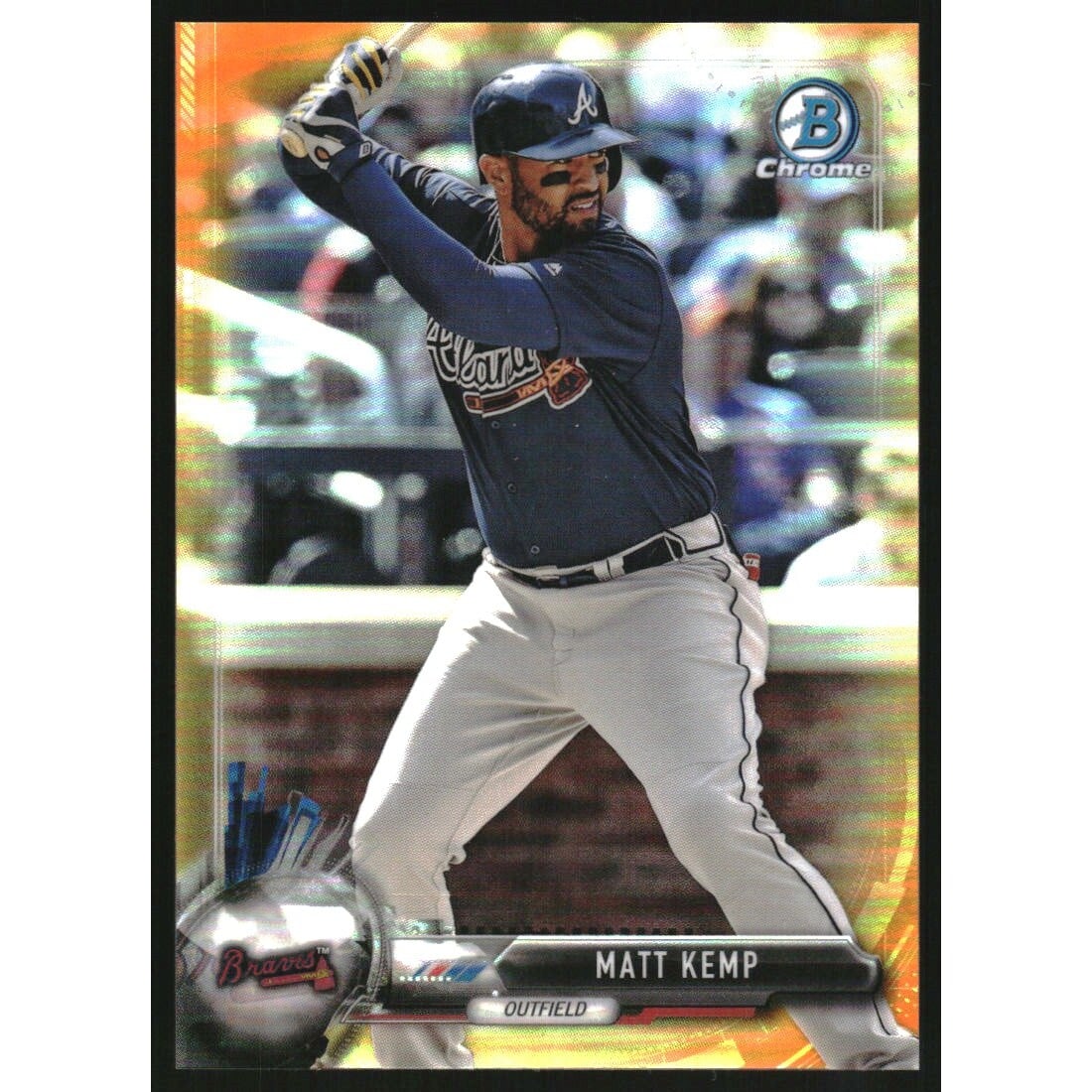 2017 Bowman Chrome Orange Refractors #99 Matt Kemp. rookie card picture
