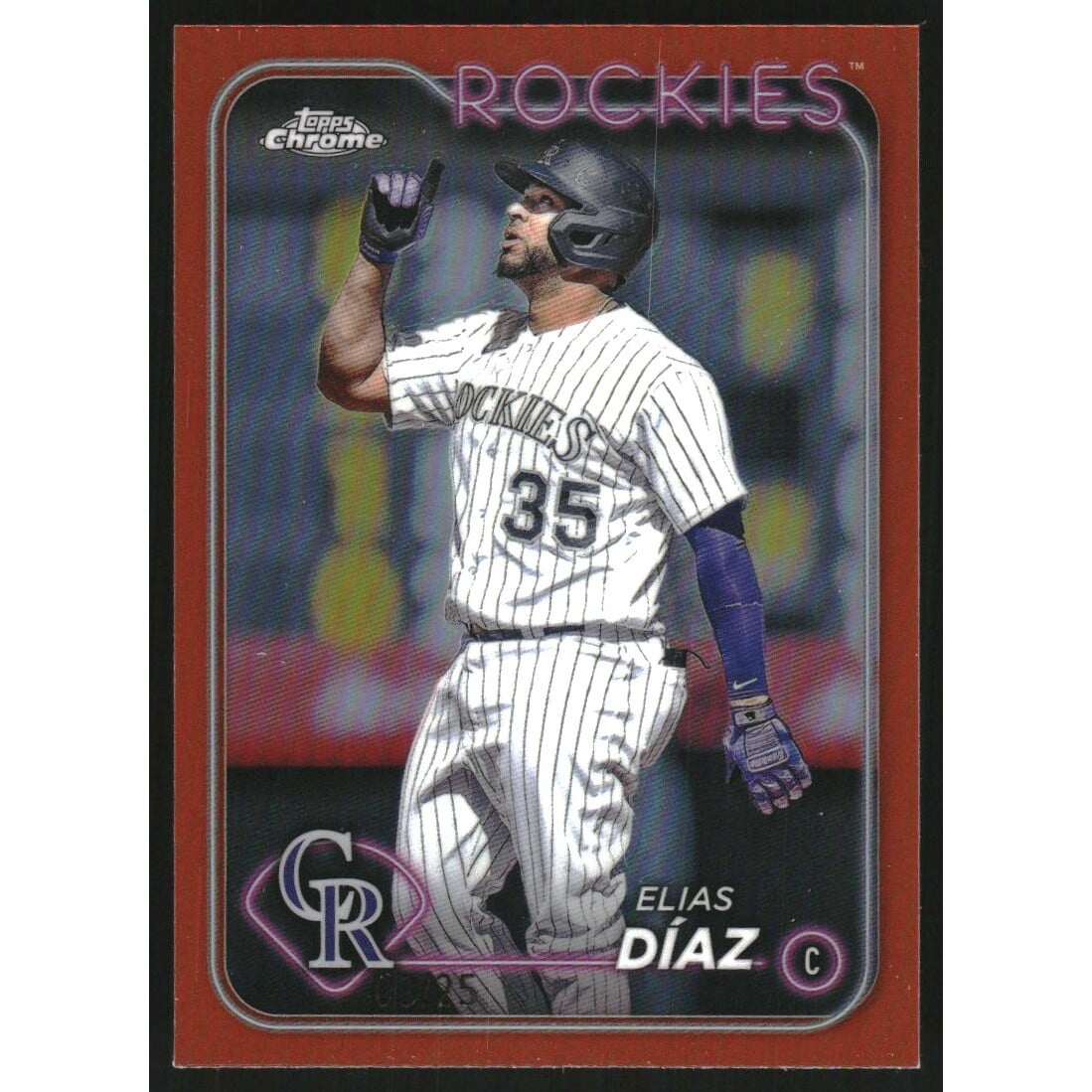2024 Topps Chrome Orange Refractors #287 Elias Diaz. rookie card picture