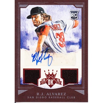 2015 Diamond Kings Rookie Signature Materials Framed Red #176 R.J. Alvarez/99